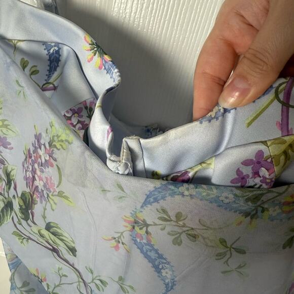 House of CB Lini Blue Floral Print Mesh Maxi Dress XL - Picture 4 of 11